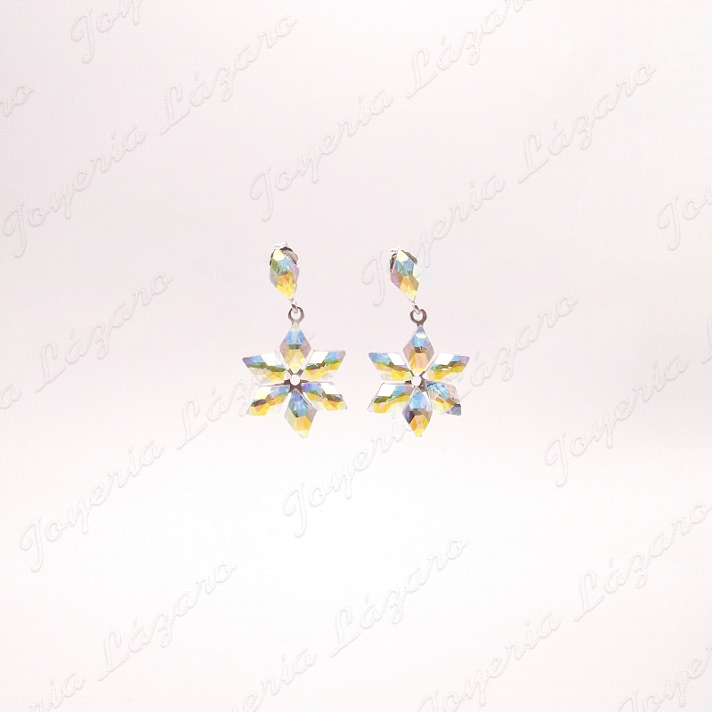 PEND. LARGOS PLATA CHAPADA PLATINO ESTRELLA SWAROVSKI                                               