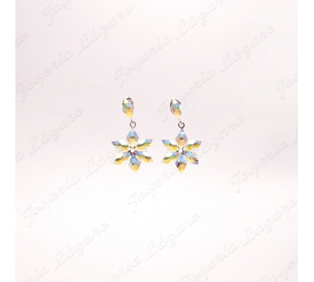 PEND. LARGOS PLATA CHAPADA PLATINO ESTRELLA SWAROVSKI