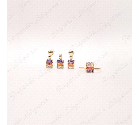 PEND. LARGOS PLATA CHAPADA ORO 3 CIRCOS TRICOLOR