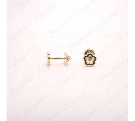 PEND. TORN. ORO 18 KTS FLOR CON CIRCONITA