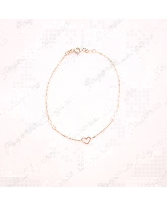 PULSERA ORO 18 KTS 18CM CORAZON+INFINITOS 7MM                                                       