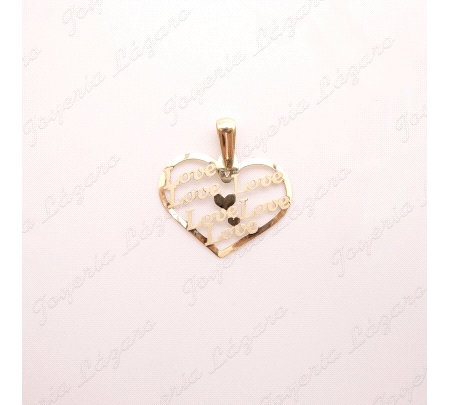 COLGANTE ORO 18 KTS CORAZON LOVE CALADO 15X20MM