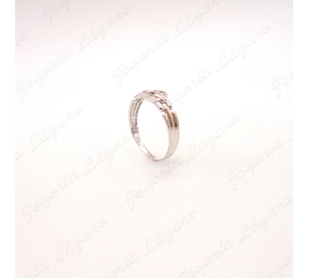 SORTIJA ORO 18KT BL. OCASION OVALO EN CENTRO CON CIRCO                                              