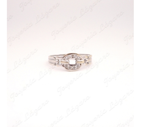 SORTIJA ORO 18KT BL. OCASION OVALO EN CENTRO CON CIRCO