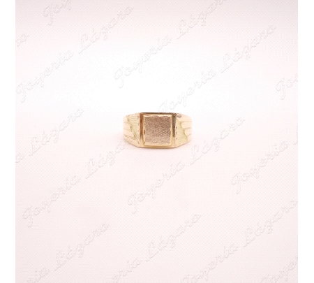 SORTIJA ORO 18KT OCASION SELLO CUADRADO CADETE