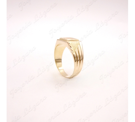 SORTIJA ORO 18KT OCASION SELLO CUADRADO CADETE