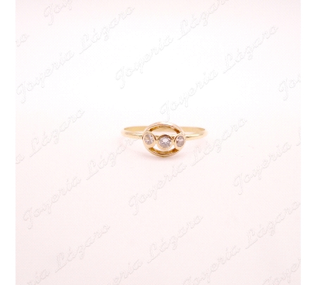 SORTIJA ORO 18KT OCASION 3 CIRCOS LIGERO                                                            