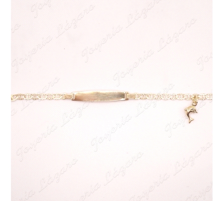 ESCLAVA BEBE ORO 18KT OCASION 2 POSTURA CON DELFIN