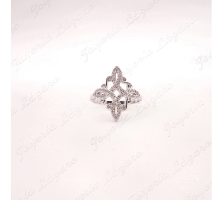 SORTIJA PLATA NUDO DE BRUJA GRANDE CIRCONITAS                                                       