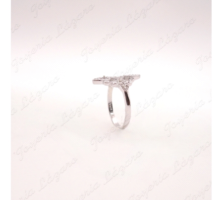 SORTIJA PLATA NUDO DE BRUJA GRANDE CIRCONITAS