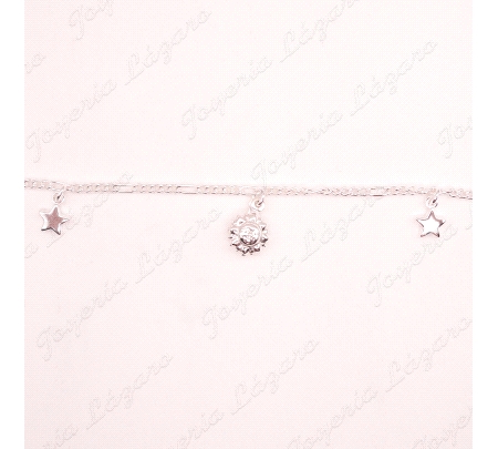 PULSERA PLATA 2 ESTRELLAS + SOL COLGADOS                                                            