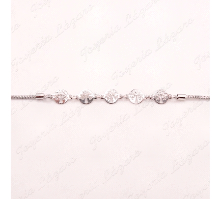 PULSERA PLATA 5 ARBOL VIDA PEQUEÑOS CENTRO                                                          