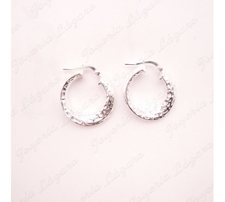 PEND. AROS PLATA TALLADO HUECOS RETORCIDOS