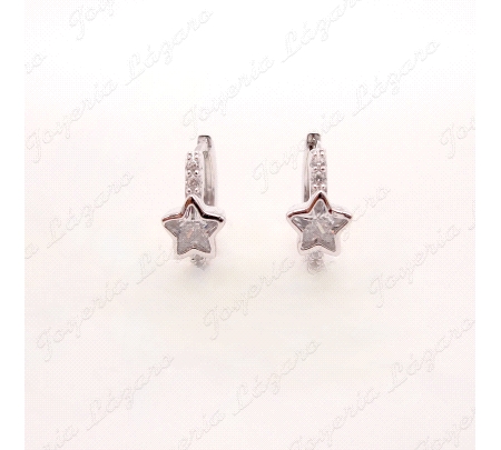 PEND. AROS PLATA ESTRELLA CIRCONITA