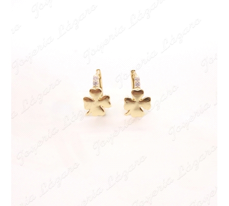 PEND. AROS PLATA TREBOL + CIRCO RODIO/DORADO