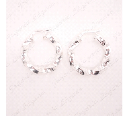 PEND. AROS PLATA RIZO TALLA GRECA 30X21X5MM