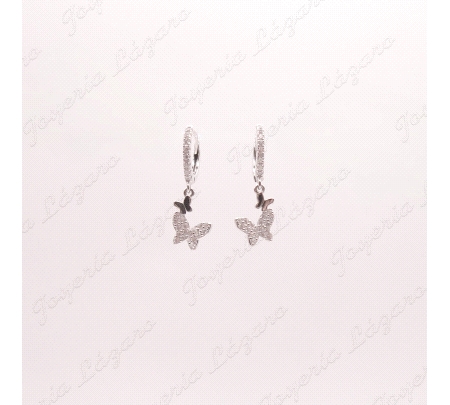 PEND. AROS PLATA MARIPOSAS CIRCONITAS