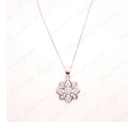 GARGANTILLA PLATA FLOR CUAJO CIRCO                                                                  