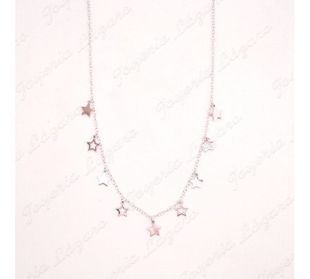 GARGANTILLA PLATA ESTRELLAS LISA/CALADAS                                                            