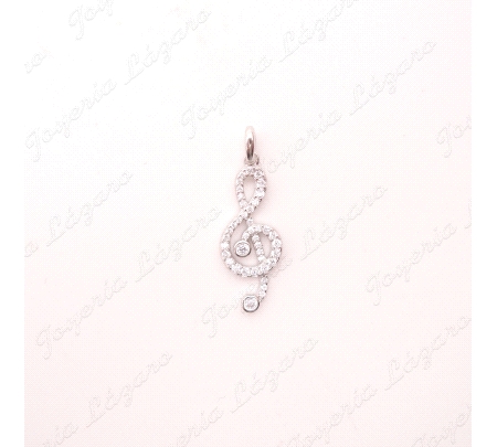 COLGANTE PLATA CLAVE DE SOL CIRCONITAS