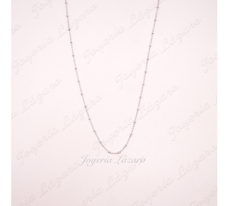 CADENA 38.5+5 CM. PLATA BOLITAS