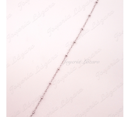 CADENA 38.5+5 CM. PLATA BOLITAS