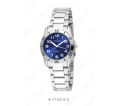 NOWLEY RELOJ ACERO CADETE ESF. AZUL Nº BLANCO                                                       