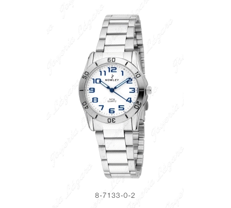NOWLEY RELOJ CADETE ACERO ESF. BLANCA Nº AZULES                                                     