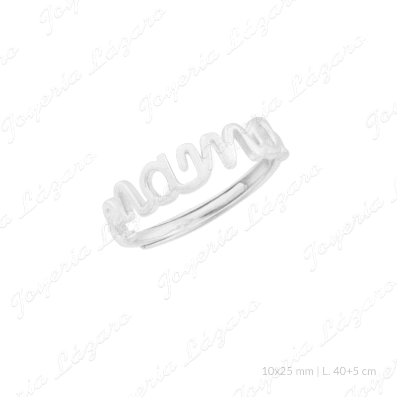 SORTIJA PLATA MAMA CALADA AJUSTABLE                                                                 
