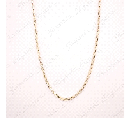 CADENA 60 CM. ORO 18 KTS FOZADA HUECA ITALIANA 4X1.5MM