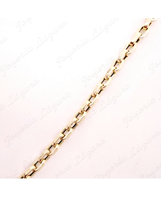 CADENA 60 CM. ORO 18 KTS FOZADA HUECA ITALIANA 4X1.5MM                                              