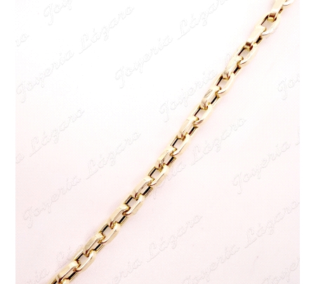 CADENA 60 CM. ORO 18 KTS FOZADA HUECA ITALIANA 4X1.5MM
