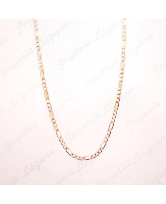 CADENA 60 CM. ORO 18 KTS 3X1 4MM CON TEXTURA GRANO                                                  