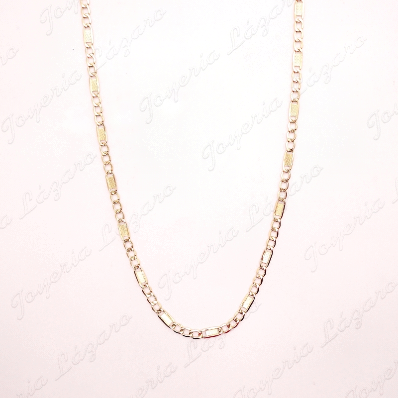 CADENA 60 CM. ORO 18 KTS 3X1 4MM CON TEXTURA GRANO                                                  