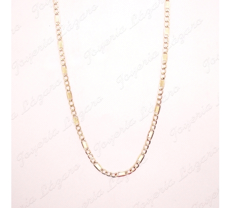 CADENA 60 CM. ORO 18 KTS 3X1 4MM CON TEXTURA GRANO