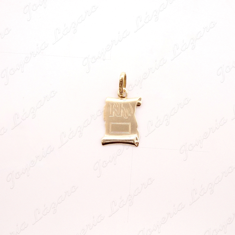 PLACA ORO 18KT OCASION PERGAMINO RH12X16                                                            