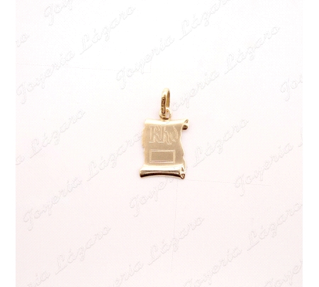 PLACA ORO 18KT OCASION PERGAMINO RH12X16                                                            