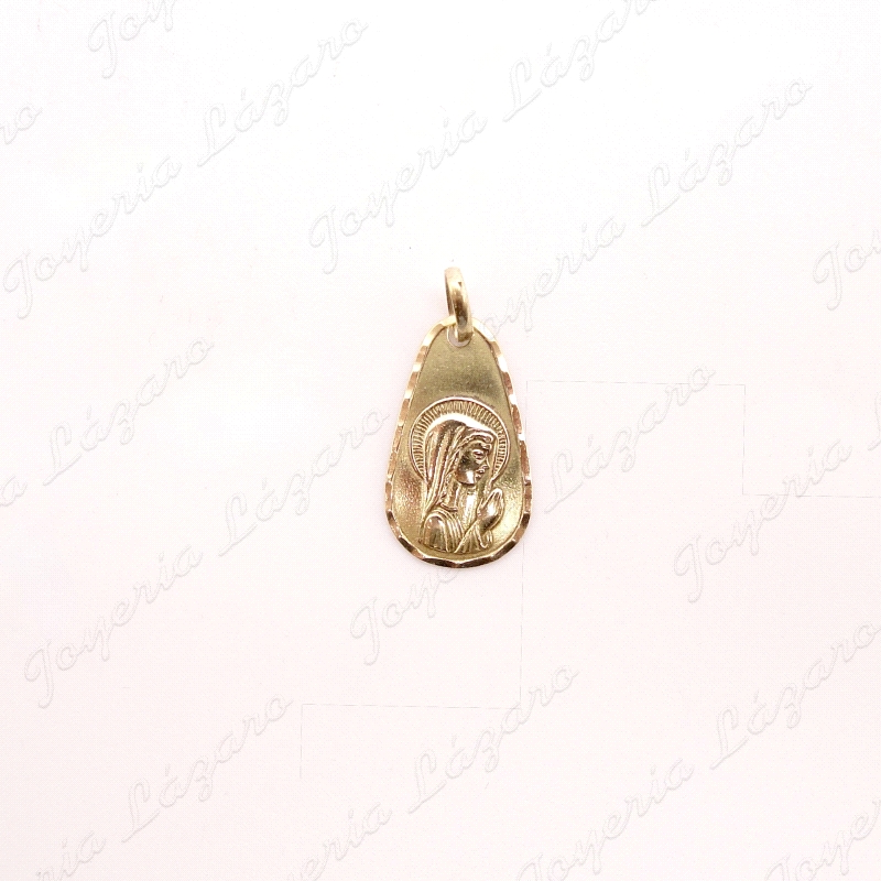 MEDALLA ORO 18KT OCASION VIRGEN NIÑA GOTA 19X11                                                     