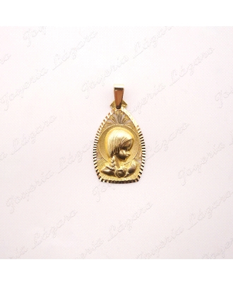 MEDALLA ORO 18KT OCASION VIRGEN NIÑA OVAL 19X31MM                                                   