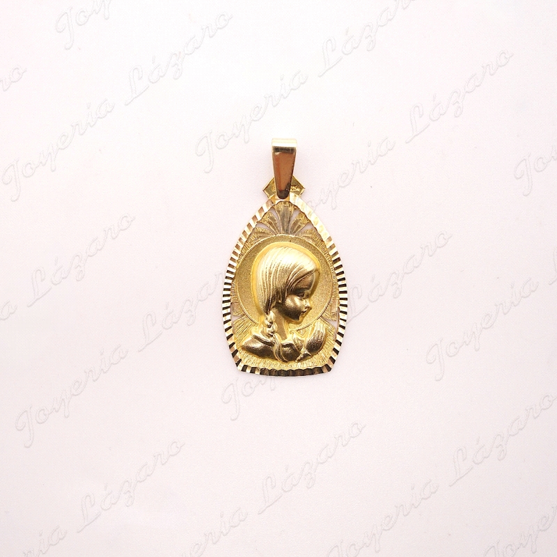 MEDALLA ORO 18KT OCASION VIRGEN NIÑA OVAL 19X31MM                                                   