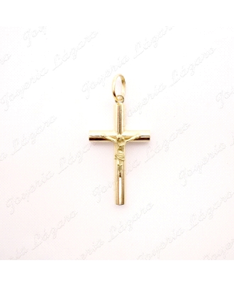 CRUZ ORO 18KT OCASION TUBO4MM CON CRISTO 20X33MM                                                    