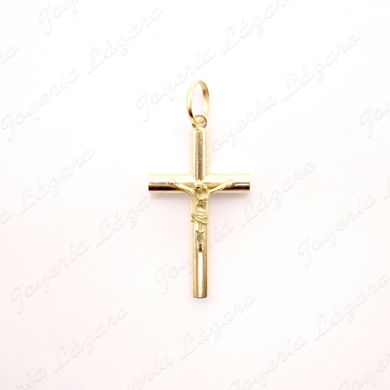 CRUZ ORO 18KT OCASION TUBO4MM CON CRISTO 20X33MM                                                    