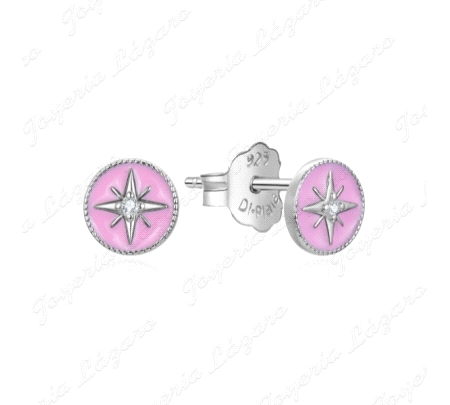 PEND. PLATA ROSA DE LOS VIENTOS ESMALTE ROSA C. PRES.