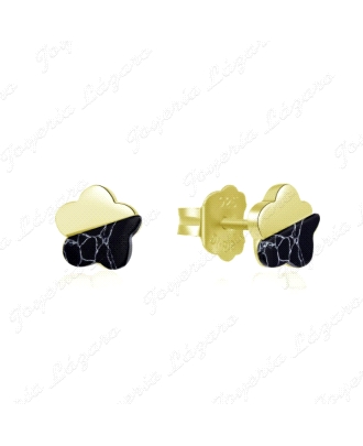 PEND. PLATA CHAPADA ORO ESMALTE NEGRO C. PRES.                                                      