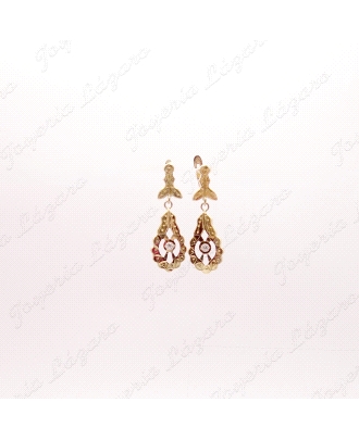 PEND. LARGOS ORO 18KT OCASION CORDOBES CON MOSCA C. CAT.                                            