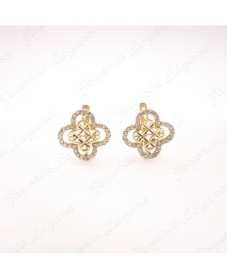 PEND. ORO 18KT OCASION FLOR CALADA CON CIRCONITA                                                    