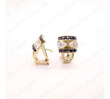 PEND. ORO 18KT OCASION CIERRE OMEGA, ONIX Y CIRCONITAS                                              