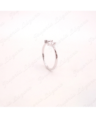 SORTIJA PLATA ABIERTA/AJUSTABLE CIRCO BAGUETTE+CIRCO MARQUESA                                       