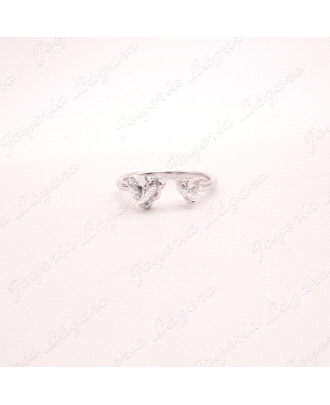 SORTIJA PLATA AJUSTABLE 2CIRCOS CORAZON                                                             