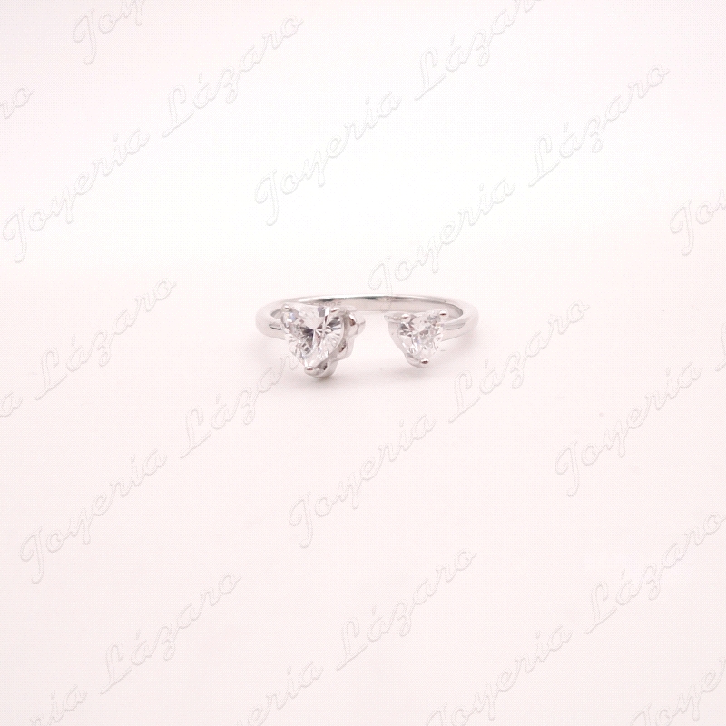 SORTIJA PLATA AJUSTABLE 2CIRCOS CORAZON                                                             